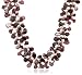 Sterling Silver 4-Row Freshwater Cultured Pearl 3.4-4mm & Garnet Necklace