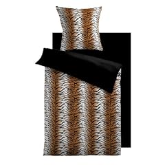 Kinzler B-02858 / 99 Hochwertige Mikrofaser Fleece Bettw�sche Tiger 3-teilig Bettw�sche + Spannbetttuch, 80 x 80 cm + 135 x 200 cm + 100 x 200 cm