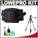 Lowepro Outback 300 AW (Black) Digital SLR Camera Beltpack Bag/Case + Tripo ....