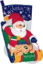 Dimensions Sledding Santa Stocking Felt Applique Kit