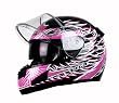 Vega Attitude Pink Small Full Face Snowmobile Helmet with Fierce Graphic