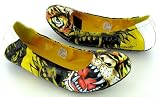 51Z9SUNTh L. SL160  Ed Hardy Womens Sao Paulo Flat,Yellow 10SSP105W,6 M US