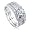Sterling Silver 925 Round Cubic Zirconia CZ Solitaire Insert Ring Set - Nickel Free Engagement Wedding Ring Set Size 5