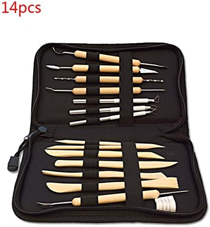 14Pcs Wooden Metal Pottery Sculpture Molding Carving Professional Clay Tool Kit