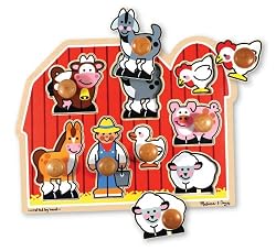 Melissa & Doug Large Farm Knob Puzzle