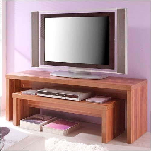 2-tlg. TV-Bank Set in Nussbaumoptik