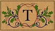 Monogram Holiday Coir Mat - T Monogram Holiday Coir Mat - T