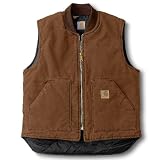 Carhartt Men’s Arctic-Quilt Lined Sandstone Vest,  Brown,  Large Tall