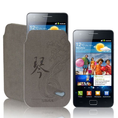 Mofi New Desirful Leather Pouch für Samsung Galaxy S II / Samsung Galaxy S / S Galaxy Plus / Galaxy SL / S Galaxy 4G, Zither
