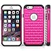 PASONOMI iPhone 6 Plus Case, Hybrid Stud Rhinestone Bling Armor Defender Case Cover for Apple iPhone 6 Plus 5.5 inch with Dazzling Diamond (Hotpink)