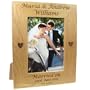 Wedding Gift, Engraved Oak Wedding Photo Frame, Bride and Groom Gift