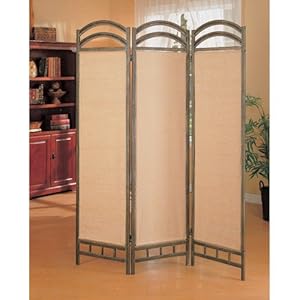 Coaster 3-Panel Liquid Metal Folding Screen