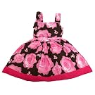 Girls Flower Pattern Summer Wear Special Occasion Dress with Bow