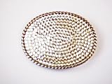 Handmade Large Oval Belt Buckle Covered in Clear Swarovski Crystals With Belt