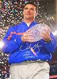Urban Meyer Autographed Florida Gators National Championship 16x20 Trophy Photo with 06 NATL CHAM