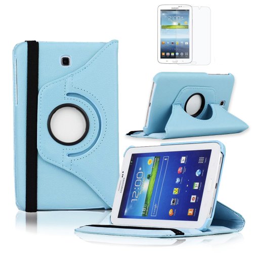 Classy Autos Samsung Galaxy Note 8.0 Rotating 360 Case Cover w/ Stand 8" GT-N5100 / N5110 (Baby Blue)