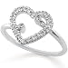 Diamond Heart Shaped Promise Ring/Right Hand Ring in 14k White Gold