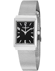 Stuhrling Original Womens 126L.12111 Classic Metropolis Prospect Swiss Quartz Black Dial Ultra Slim Watch