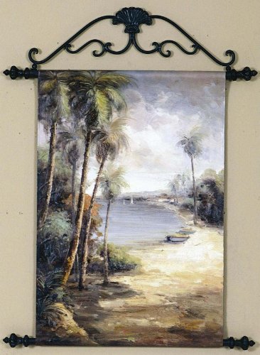 Hand Painted Oil Painting with Metal Frame in Beach Theme