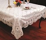 Daisy Design With Cutwork Tablecloth White 70