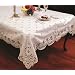 Daisy Design With Cutwork Tablecloth White 70" by 120" Oblong / Rectangle