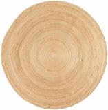 Lune Round Hemp Rug, 6 ROUND, NATURAL
