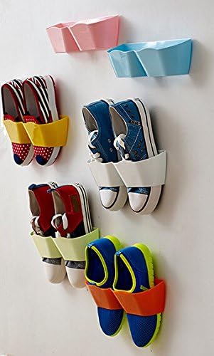 SPESH 5 Pcs Plastic Wall Hanging Shoes Rack Organizer,Hanging Shoes (White)
