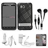 Matte Black with Silver Plaid Durable 2 Piece Protective Crystal Hard Shiel ....