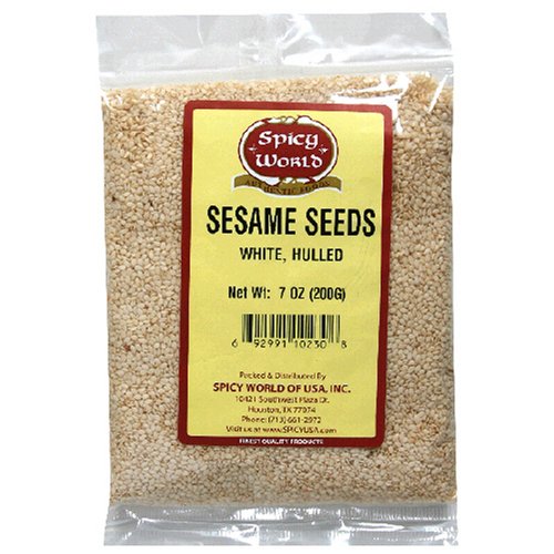 Spicy World Sesame Seeds White, 7-Ounce Bags (Pack of 6)