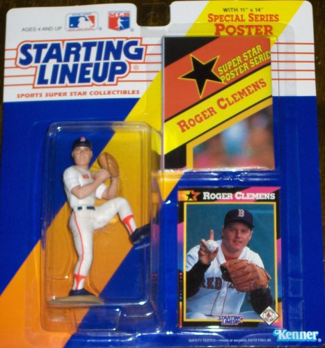 1991 - Kenner - Starting Lineup - MLB - Roger Clemens #21 - Boston Red Sox - Vintage Action Figure - w/ Trading Card & 11x14 Special Poster - RARE - Limited Edition - Collectible