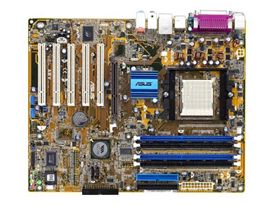 Childrens Toyshop  Third Party New : ASUS A8V - Motherboard - ATX - K8T800 Pro - Socket 939 - UDMA133, SATA (RAID) - Gigabit Ethernet - 8-channel audio