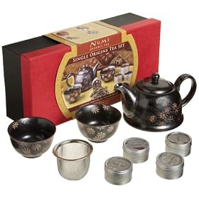 Numi Organic Tea, Single Origins Tea Set (4-Count Tea Tins, 2-Cups & a Teapot)