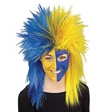 Blue and Yellow Sports Fanatic Wig