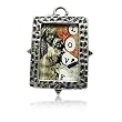 Burnished Antique Style Metal Photo Frame Key Chain Charm
