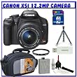 Canon Digital Rebel XSi 12.2 MP Digital SLR Camera w/ EF-S 18-55mm f/3.5-5.6 IS Lens + Spare LP-E5 Li-ion Battery + 8GB + Starter Kit