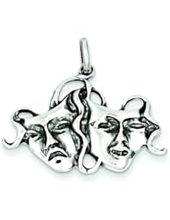 Sterling Silver Comedy & Tragedy Charm & 18" Chain