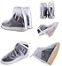 Reusable Waterproof Zipper Slip-resistant Women Men Boots Shoes Cover (L)