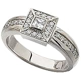 14K White Gold Princess Cut Diamond Ring