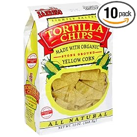 El Sabroso Tortilla Chips, Lightly Salted, Organic Stone Ground Yellow Corn, 13-Ounce Units (Pack of 10)