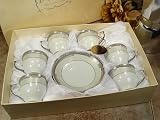 Baby Keepsake: 6 Cup 6 saucer in square box modern (Set of 72)
