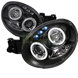 02-03 Subaru Impreza WRX Halo Led Projector Headlights Black by Instyleparts