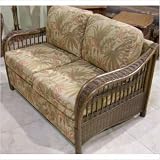 St. Lucia Upholstered Rattan Loveseat in Antique Finish Fabric: Banana Bay Chili