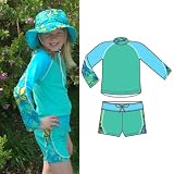 Shoreline UPF 50+, UV Protective 2 Piece Swimsuit - Longsleeve Sunshirt and Matching Shorts