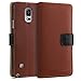 Fosmon Note 4 Wallet Case - CADDY-CLASSIC Leather Wallet Stand Case for Samsung Galaxy Note 4 (Brown)