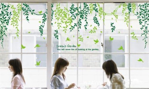 Green Leaf Bird Removable Wall Stickers Decals Mural Art Wall Paper, 36 Inch X 24 Inch Original