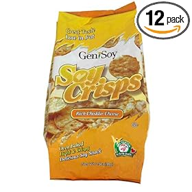 Genisoy Soy Crisps, Rich Cheddar Cheese, 3.85-Ounce Bags (Pack of 12)