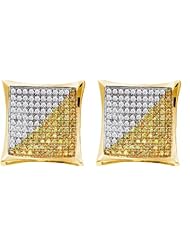 10KT Yellow Gold 0.50 CTW Diamond Micro Pave Earring