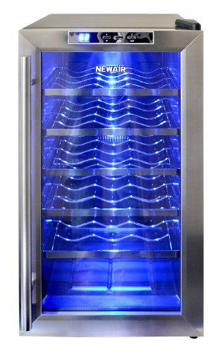 NewAir AW-181E Space Saver 18 Bottle Thermoelectric Wine Cooler, Stainless Steel