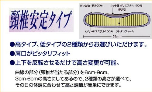 ロマンス小杉の滝水石まくら／低いタイプ（３～６cm）／『頭寒足熱』の言葉どうり頭部の疲れを心地良い冷たさで解消してくれます。