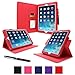 iPad Air Case, Apple iPad Air 1 Case, rooCASE Dual View Rotation Leather PU Slim Fit Lightweight Folio Stand Smart Cover Auto Sleep/Wake - Red